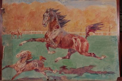 null Odette DURAND (1885-1972) dite DETT

"Portrait de cheval"

Dessin à l'aquarelle...