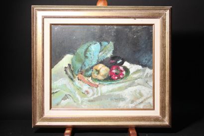 null A. PATERSON

"Composition with vegetables"

Oil on paper signed lower right

Size...