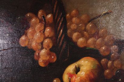 null School End of XIXth century

"Composition with apples and grapes

Oil on canvas

46...