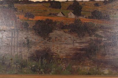 null Albert GOSSELIN (1862-1931/40) 

"Le hameau"

Huile sur toile, signée en bas...