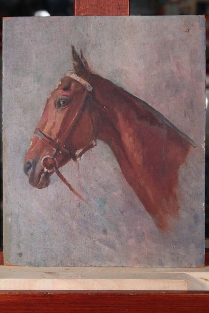 null Odette DURAND (1885-1972) known as DETT

"Studies of horses

Set of 5 oils on...