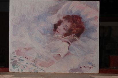null Odette DURAND (1885-1972) known as DETT

"Young sleeping girl".

Oil on cardboard...