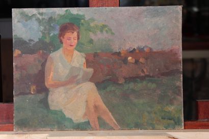 null Odette DURAND (1885-1972) dite DETT

"Portrait de l'artiste dans la forêt"

Huile...