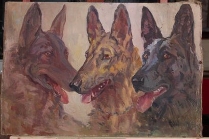 null Odette DURAND (1885-1972) known as DETT

Set of 5 paintings

"Studies of a dog

Dim....