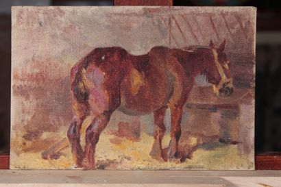 null Odette DURAND (1885-1972) known as DETT

"Studies of horses

Set of 5 oils on...