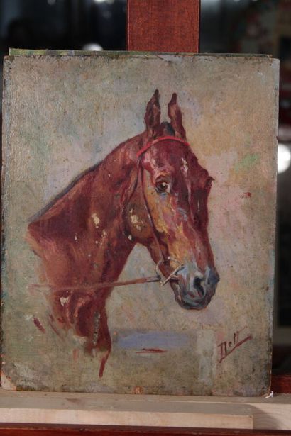 null Odette DURAND (1885-1972) dite DETT

"Études de chevaux"

Ensemble de 5 huiles...