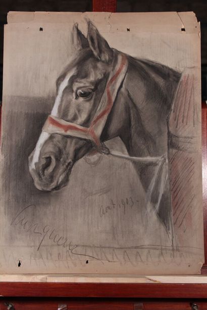 null Odette DURAND (1885-1972) dite DETT

"Deux élégantes à cheval"

Aquarelle sur...