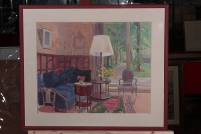 null Odette DURAND (1885-1972) known as DETT

"The living room"

Gouache on paper...