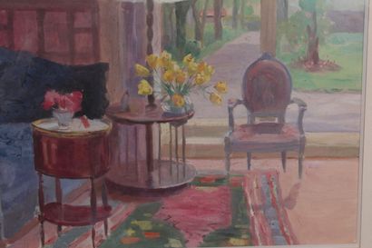 null Odette DURAND (1885-1972) known as DETT

"The living room"

Gouache on paper...