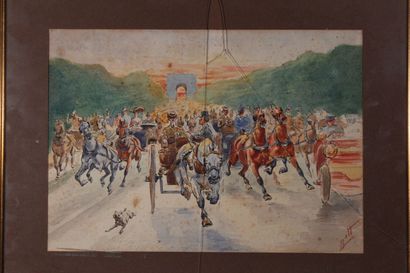 null Odette DURAND (1885-1972) known as DETT

"The animated Champs-Élysées".

Watercolor...