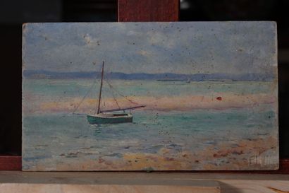null Odette DURAND (1885-1972) known as DETT

"Marine"

14 x 24 cm

3 oils on cardboard...