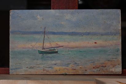 null Odette DURAND (1885-1972) dite DETT

"Marine"

14 x 24 cm

On y joint 3 huiles...