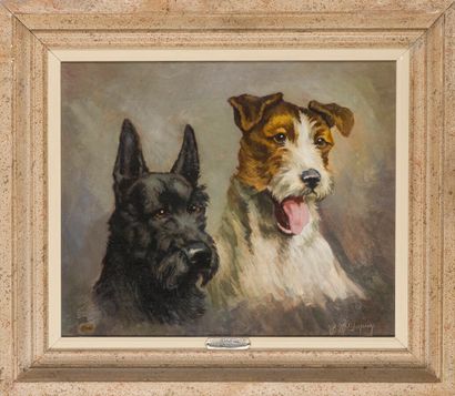 null Modern School

"Study of dogs"

Oil on panel, signed "P.M.Dupuy" on the lower...