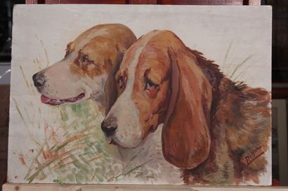 null Odette DURAND (1885-1972) known as DETT

Set of 5 paintings

"Studies of a dog

Dim....