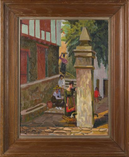 null Georges PRÉVÉRAU D DE SONNEVILLE (1889-1978)

Ciboure, at the Fountain

Oil...