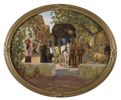 null René-Maxime CHOQUET (1872-1958)

Jour de marché à Ciboure

Huile sur carton...