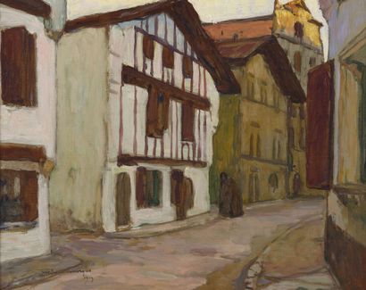 null Jean-Gabriel DOMERGUE (1889-1962)

Ciboure, rue Pocalette

Huile sur panneau,...