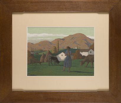 null Ramiro ARRUE (1892-1971)

La gardeuse de vaches

Gouache, signée en bas à droite.

Dim....