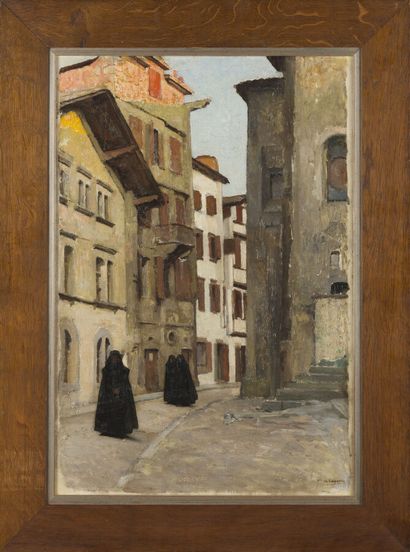 null William LAPARRA (1873-1920)

Les veuves allant à l'église, rue Pocalette, Ciboure...