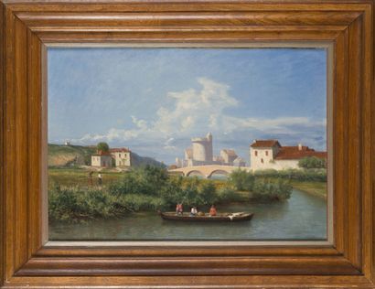 null School XIXth century

The port of Socoa, the Untxin

Oil on canvas, with an...
