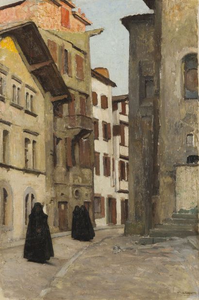 null William LAPARRA (1873-1920)

Les veuves allant à l'église, rue Pocalette, Ciboure...