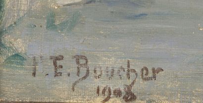 null P. E. BOUCHER

Le parvis de l'église de Ciboure

Huile sur toile, signée en...