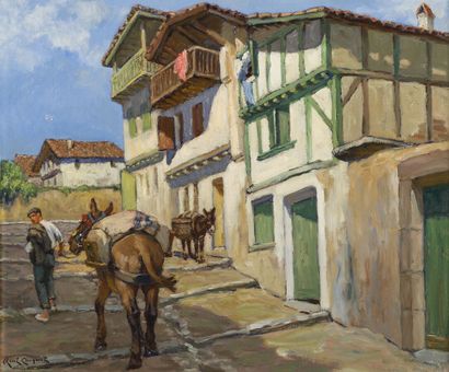 null René-Maxime CHOQUET (1872-1958)

Ciboure, la rue de l'Escalier

Huile sur toile,...