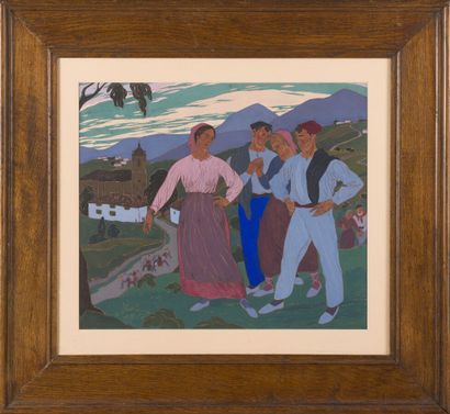 null Ramiro ARRUE (1892-1971)

Dancers in the village

Gouache, signed lower left.

33...