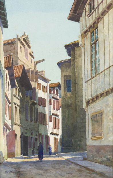 null Bernard Antoine RIGHETTI (1882-1965)

Ciboure, the Pocalette street

Watercolor,...