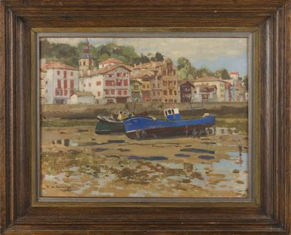 null François-Maurice ROGANEAU (1883-1973)

Ciboure at low tide, Easter 1948

Oil...
