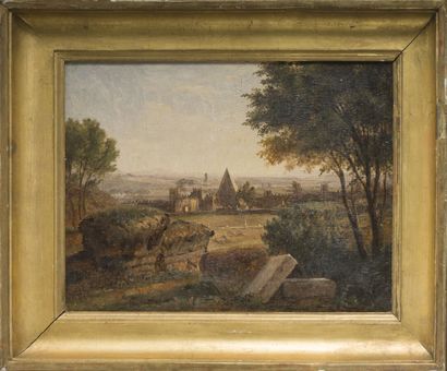 null French school circa 1800

Historical landscape with the walls of Rome, the Pyramid...