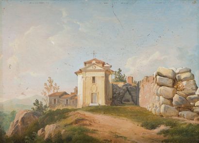null Ecole française du début du XIXe siècle

Paysage d'Italie avec une chapelle

Huile...