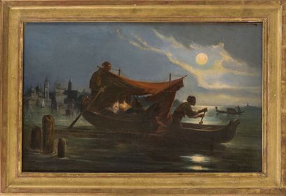 null Charles Dauvergne (XIXe siècle)

Amants dans une gondole sur la lagune de Venise,...