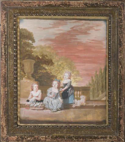 null French school of the 18th century

Three children and a dog in front of a balustrade

Gouache...