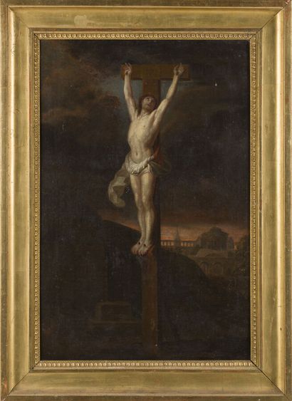 null École française vers 1700

D'après Charles de LA FOSSE

Christ en croix

Toile.

70...