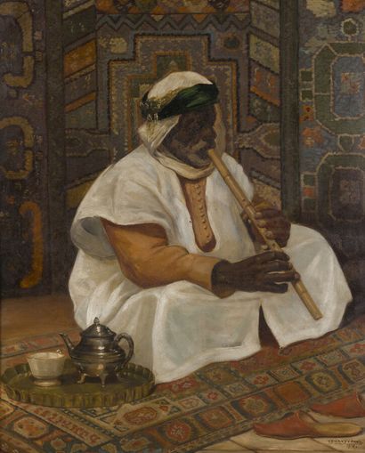 null Charles CLUYTMANS (XIX/XXe)

Le joueur de flûte oriental, 1916

Huile sur toile,...