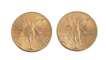null Mexique : 2 pièces de 50 Pesos 1947. SUP



Non reproduit au catalogue