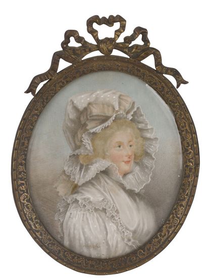 null Richard COSWAY (1742-1822)

Oval miniature, gouache on ivory representing the...