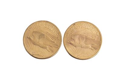 null Etats-Unis : 2 pièces de 20 Dollars Saint Gaudens 1913 D et 1914 D (395500ex....