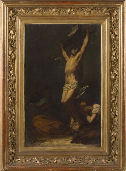 null ÉCOLE XIXème, D'APRÈS PRUDHON

Christ sur la croix

Toile.

70 x 47 cm.

(Accidents...