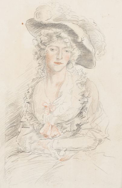 null ENGLISH SCHOOL AROUND 1800

Portrait of a woman

Black pencil and red chalk.

20...