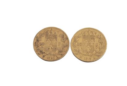 null Louis XVIII. 2 pièces de 20 Francs 1818 A et 1820 A. TB+



Non reproduit au...