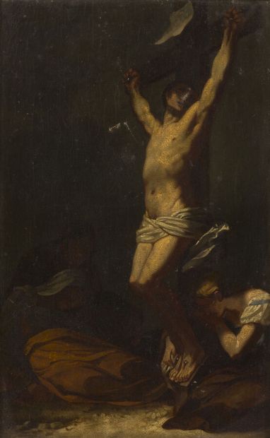 null ÉCOLE XIXème, D'APRÈS PRUDHON

Christ sur la croix

Toile.

70 x 47 cm.

(Accidents...