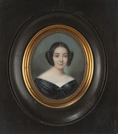 null FRENCH PATIENT OF THE MID-19th CENTURY

Portrait of a lady

Oval miniature,...