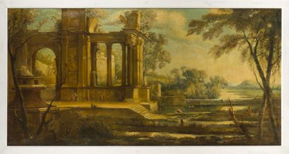 null ÉCOLE XIXème, d'après Pierre PATEL (1604-1676)

Paysage aux ruines

Huile sur...