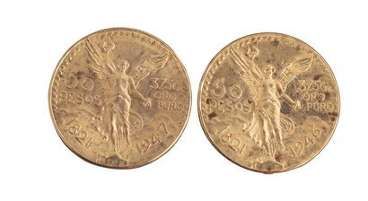 null Mexique : 2 pièces de 50 Pesos 1946 et 1947. SUP



Non reproduit au catalo...
