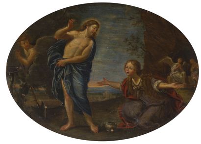 null FOLLOWER OF THE ALBANE

Noli me tangere

Oval panel.

29 x 21 cm.

(Small c...