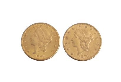 null Etats-Unis : 2 pièces de 20 Dollars Liberty 1878 S et 1898 S. TTB+



Non reproduit...