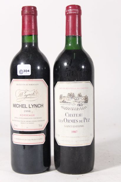 null 1998 - Michel Lynch
Bordeaux - 1 blle 
1987 - Château Ormes de Pez
Saint Estèphe...