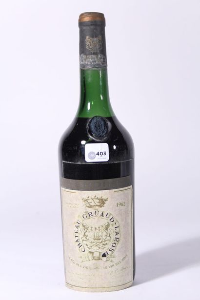null 1962 - Château Gruaud Larose
Saint Julien Rouge - 1 blle Étiquette décollée